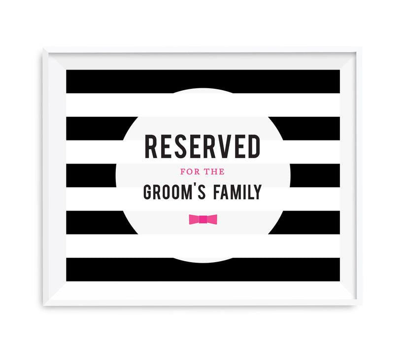 Andaz Press 8.5 x 11 Modern Black and White Stripes Wedding Party Signs-Set of 1-Andaz Press-Mr. & Mrs.-