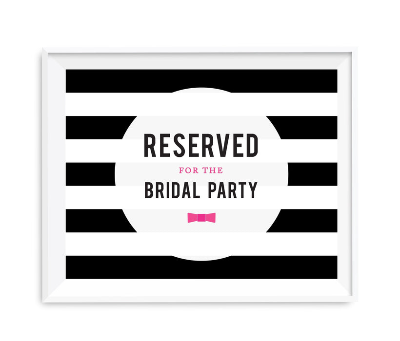 Andaz Press 8.5 x 11 Modern Black and White Stripes Wedding Party Signs-Set of 1-Andaz Press-Mr. & Mrs.-