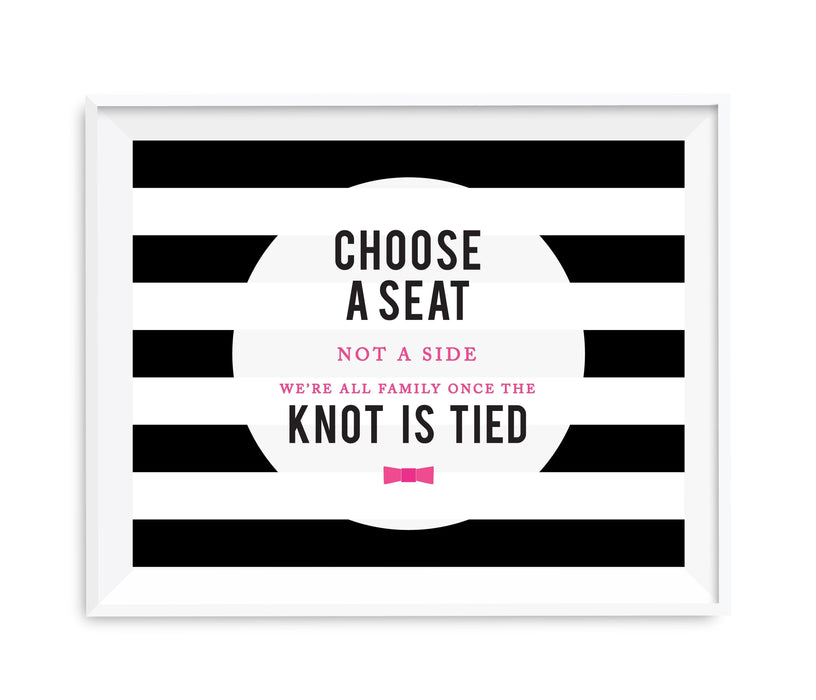 Andaz Press 8.5 x 11 Modern Black and White Stripes Wedding Party Signs-Set of 1-Andaz Press-Mr. & Mrs.-