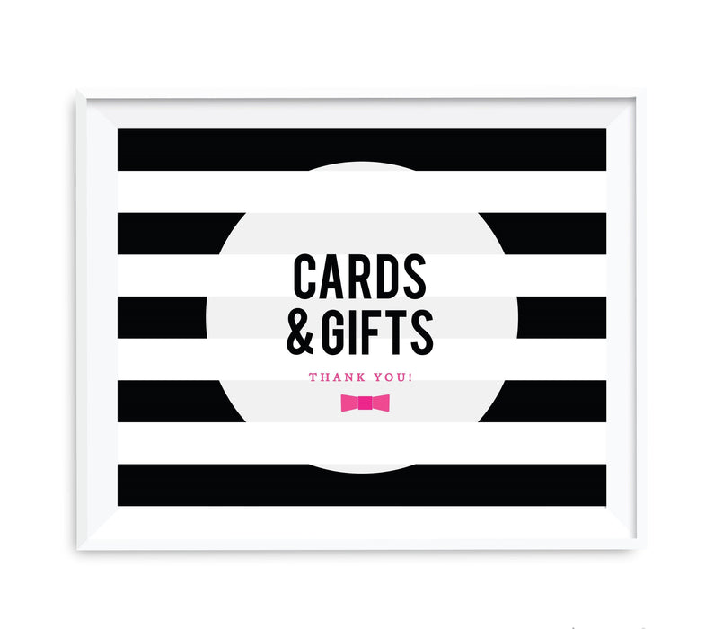 Andaz Press 8.5 x 11 Modern Black and White Stripes Wedding Party Signs-Set of 1-Andaz Press-Mr. & Mrs.-