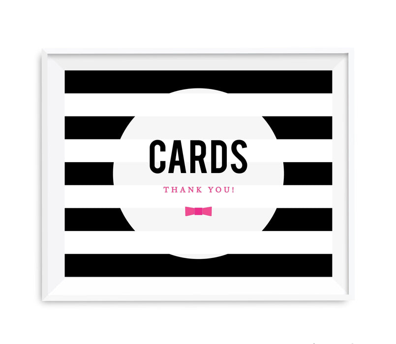 Andaz Press 8.5 x 11 Modern Black and White Stripes Wedding Party Signs-Set of 1-Andaz Press-Mr. & Mrs.-