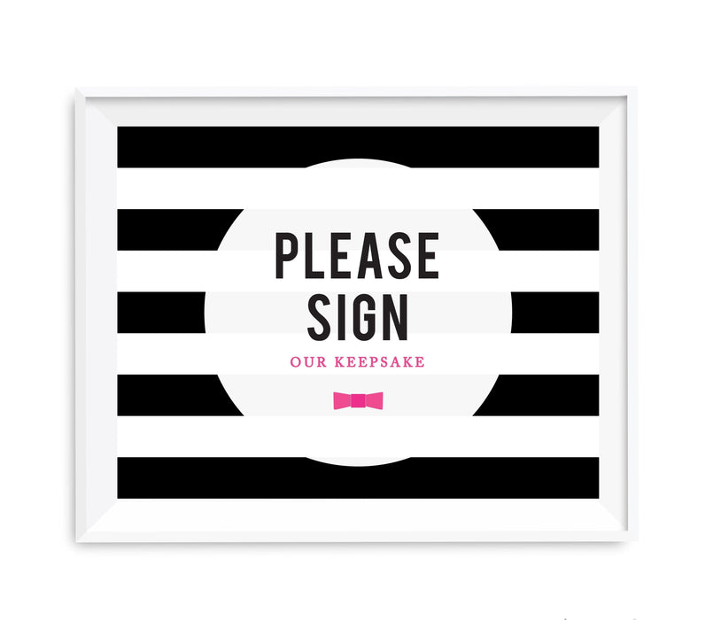 Andaz Press 8.5 x 11 Modern Black and White Stripes Wedding Party Signs-Set of 1-Andaz Press-Mr. & Mrs.-
