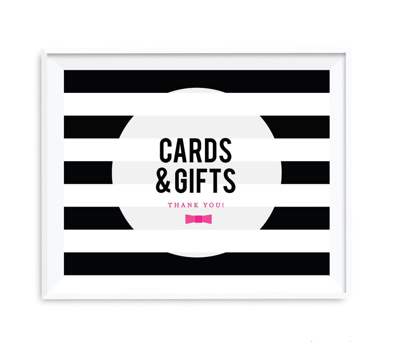 Andaz Press 8.5 x 11 Modern Black and White Stripes Wedding Party Signs-Set of 1-Andaz Press-Cards & Gifts Thank You-