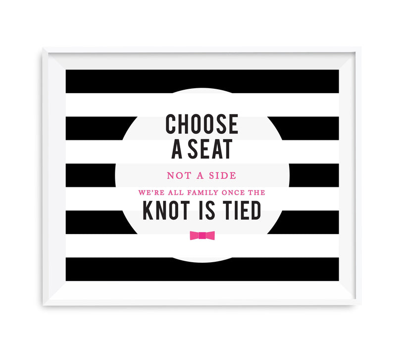 Andaz Press 8.5 x 11 Modern Black and White Stripes Wedding Party Signs-Set of 1-Andaz Press-Choose A Seat, Not A Side-