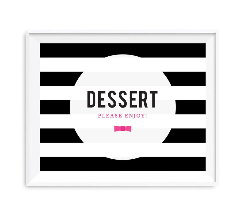 Andaz Press 8.5 x 11 Modern Black and White Stripes Wedding Party Signs-Set of 1-Andaz Press-Dessert Table-