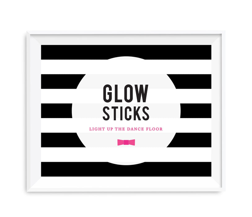 Andaz Press 8.5 x 11 Modern Black and White Stripes Wedding Party Signs-Set of 1-Andaz Press-Glow Sticks, Light Up The Dance Floor-