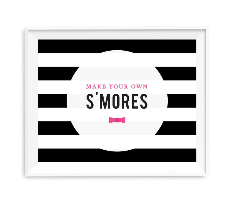 Andaz Press 8.5 x 11 Modern Black and White Stripes Wedding Party Signs-Set of 1-Andaz Press-Make Your Own S'mores-