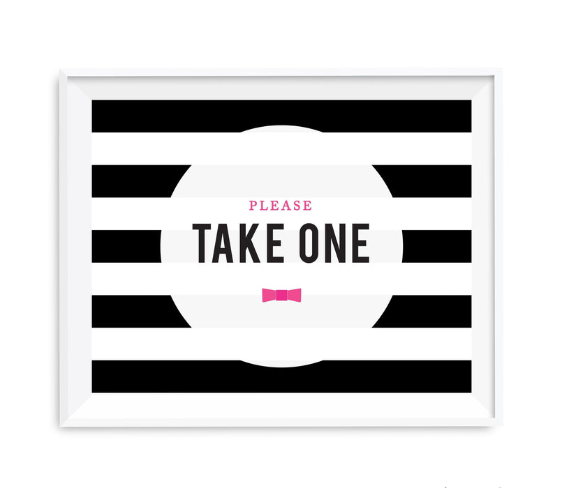 Andaz Press 8.5 x 11 Modern Black and White Stripes Wedding Party Signs-Set of 1-Andaz Press-Please Take One-