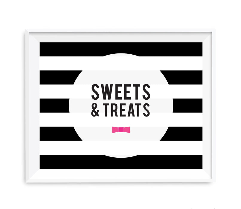 Andaz Press 8.5 x 11 Modern Black and White Stripes Wedding Party Signs-Set of 1-Andaz Press-Sweets & Treats-