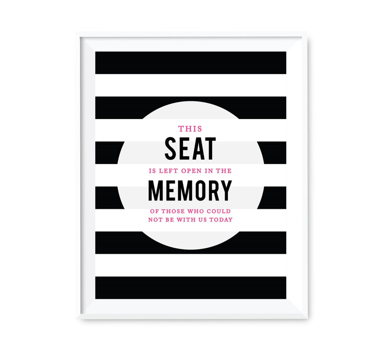 Andaz Press 8.5 x 11 Modern Black and White Stripes Wedding Party Signs-Set of 1-Andaz Press-This Seat Is Left Open Memorial-