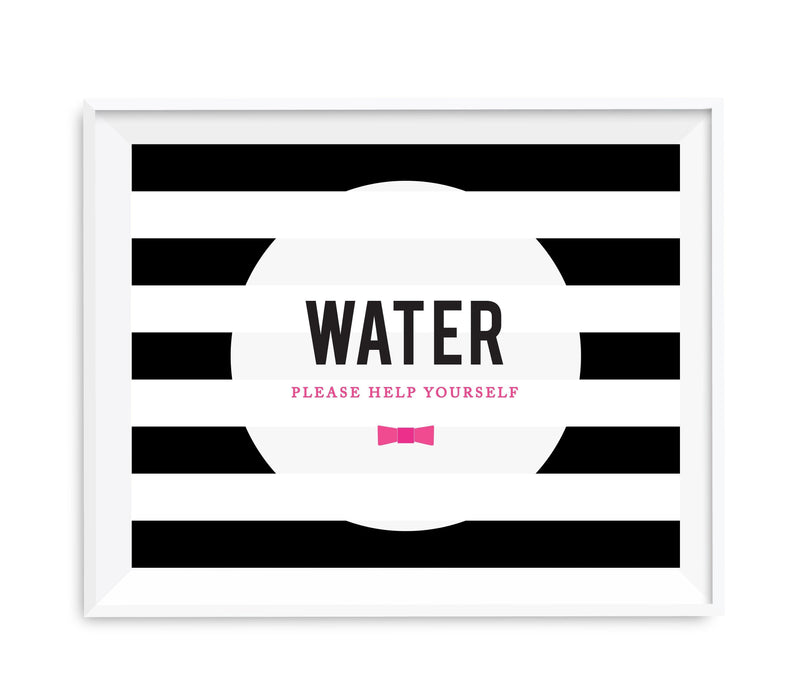 Andaz Press 8.5 x 11 Modern Black and White Stripes Wedding Party Signs-Set of 1-Andaz Press-Water-
