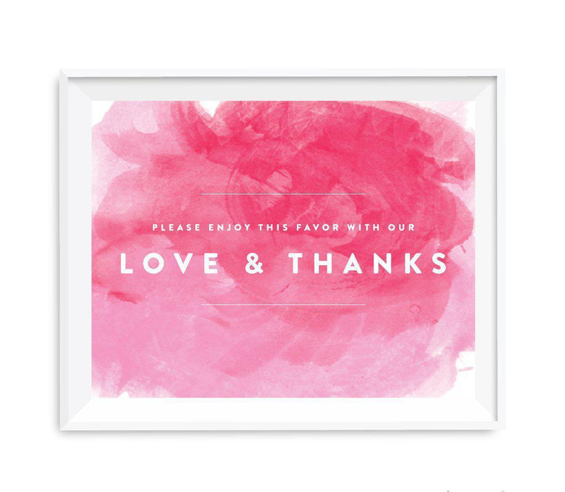 Andaz Press 8.5 x 11 Pink Watercolor Wedding Party Signs-Set of 1-Andaz Press-Mr. & Mrs.-