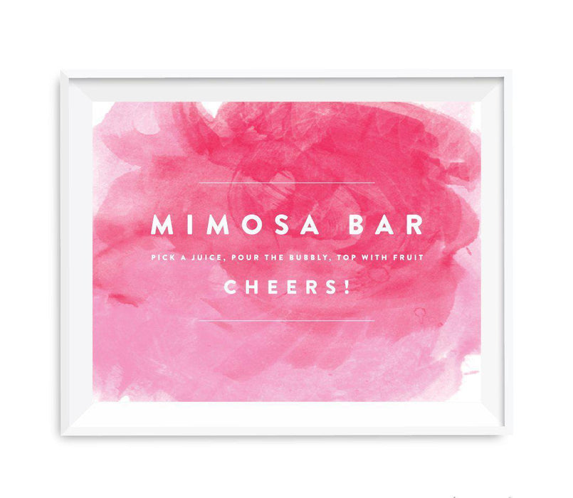 Andaz Press 8.5 x 11 Pink Watercolor Wedding Party Signs-Set of 1-Andaz Press-Mr. & Mrs.-