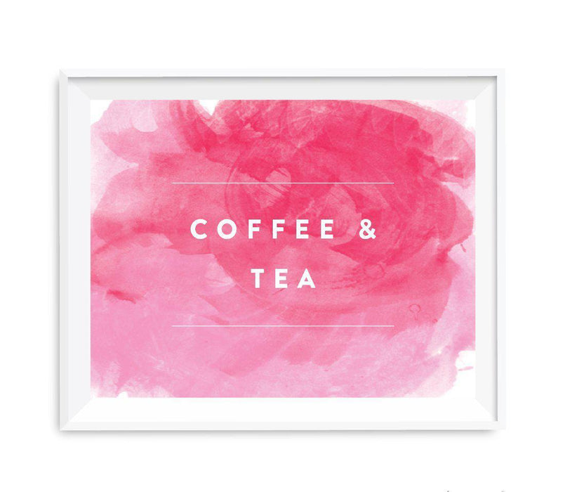 Andaz Press 8.5 x 11 Pink Watercolor Wedding Party Signs-Set of 1-Andaz Press-Mr. & Mrs.-