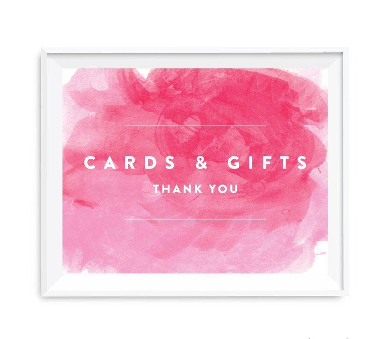 Andaz Press 8.5 x 11 Pink Watercolor Wedding Party Signs-Set of 1-Andaz Press-Cards & Gifts Thank You-