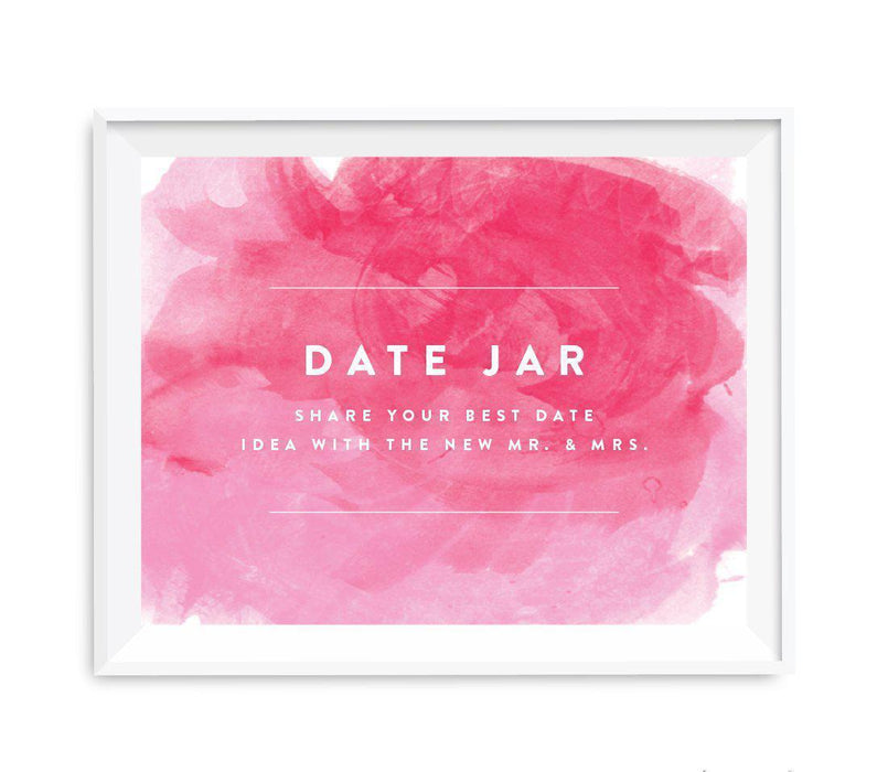 Andaz Press 8.5 x 11 Pink Watercolor Wedding Party Signs-Set of 1-Andaz Press-Date Jar - Share Best Date Idea-