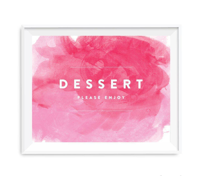Andaz Press 8.5 x 11 Pink Watercolor Wedding Party Signs-Set of 1-Andaz Press-Dessert Table-