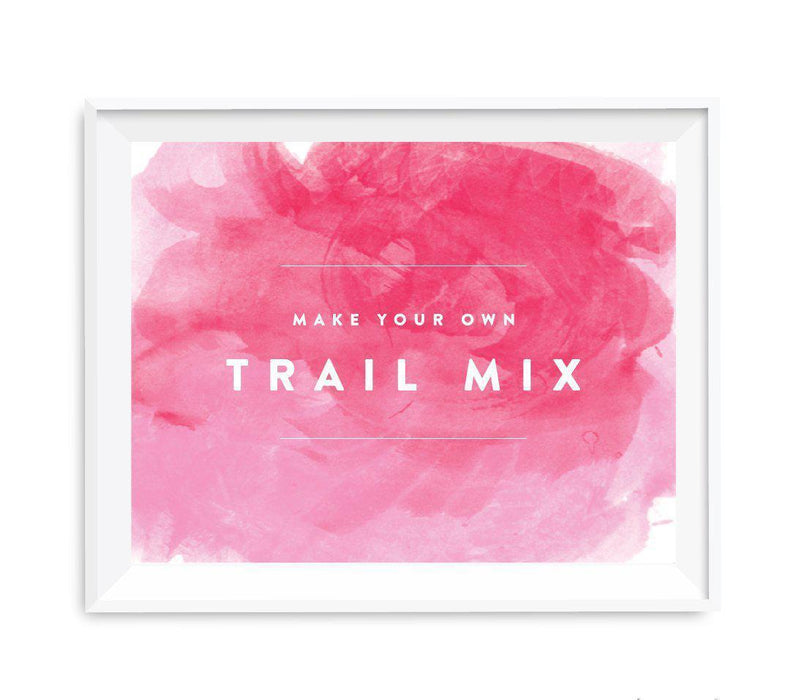 Andaz Press 8.5 x 11 Pink Watercolor Wedding Party Signs-Set of 1-Andaz Press-Make Your Own Trail Mix-