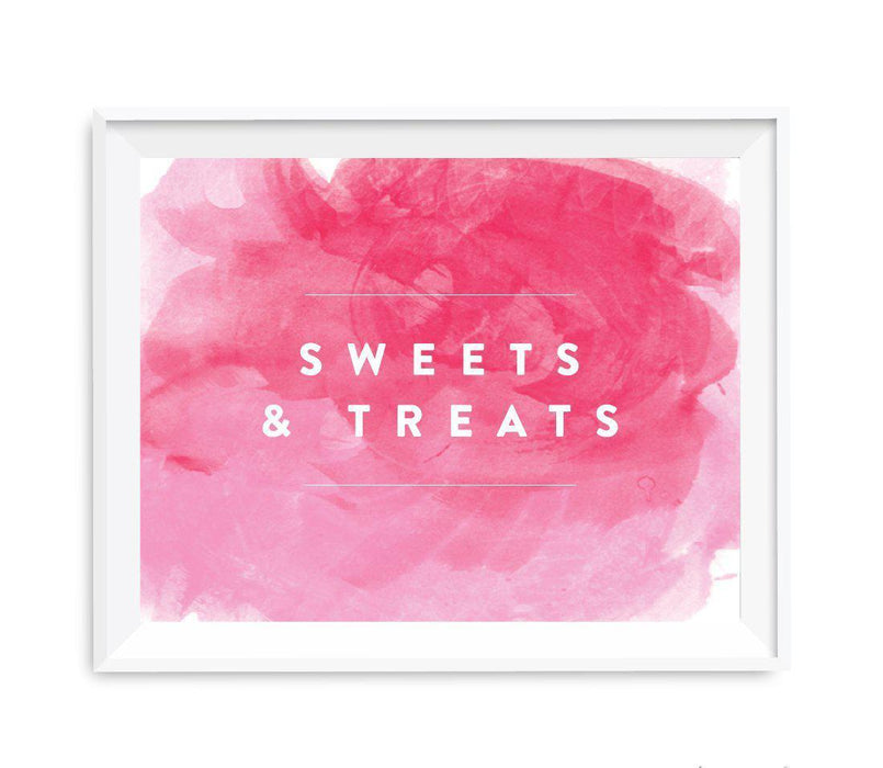 Andaz Press 8.5 x 11 Pink Watercolor Wedding Party Signs-Set of 1-Andaz Press-Sweets & Treats-
