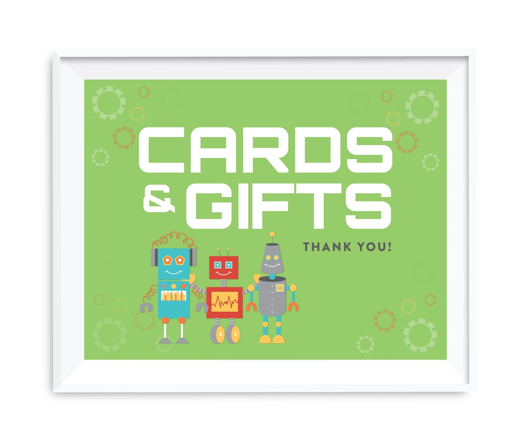 Andaz Press 8.5 x 11 Robot Birthday Party Signs-Set of 1-Andaz Press-Cards & Gifts-
