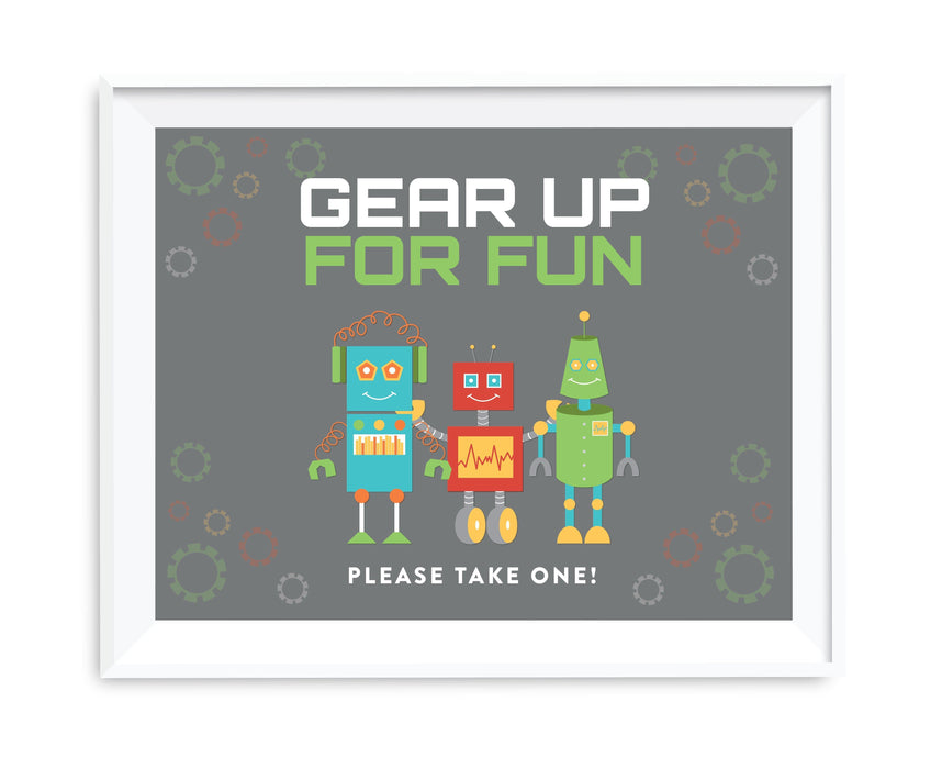 Andaz Press 8.5 x 11 Robot Birthday Party Signs-Set of 1-Andaz Press-Gear Up For Fun-