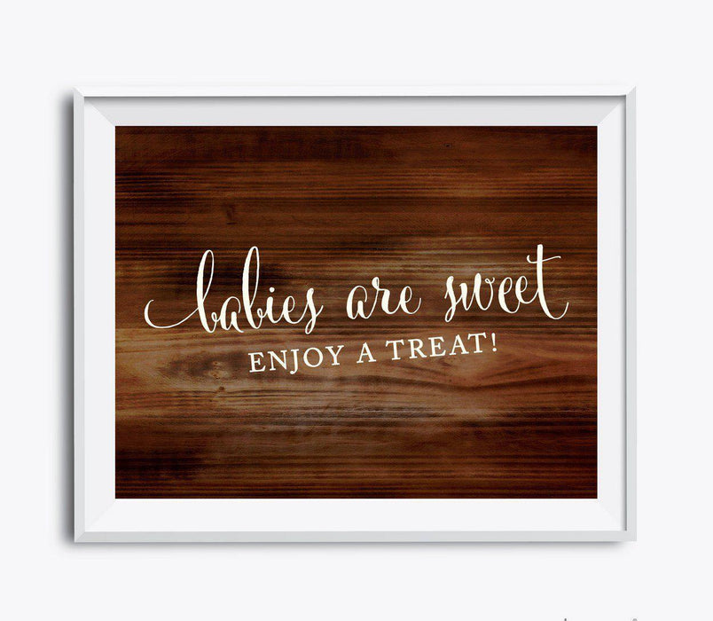Andaz Press 8.5 x 11 Rustic Wood Baby Shower Party Signs-Set of 1-Andaz Press-Leave Wishes For New Mom & Dad-