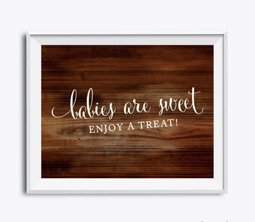 Andaz Press 8.5 x 11 Rustic Wood Baby Shower Party Signs-Set of 1-Andaz Press-Babies Are Sweet, Enjoy A Treat-