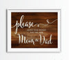 Andaz Press 8.5 x 11 Rustic Wood Baby Shower Party Signs-Set of 1-Andaz Press-Leave Wishes For New Mom & Dad-