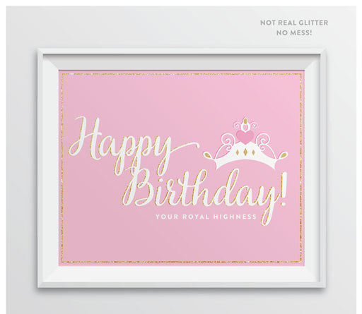 Andaz Press 8.5 x 11 Sparkle Princess Happy Birthday Your Royal Highness Party Sign-Set of 1-Andaz Press-