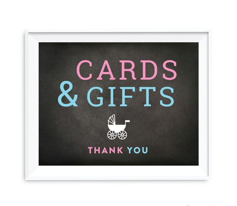 Andaz Press 8.5 x 11 Team Pink/Blue Gender Reveal Baby Shower Party Signs-Set of 1-Andaz Press-Cards & Gifts-
