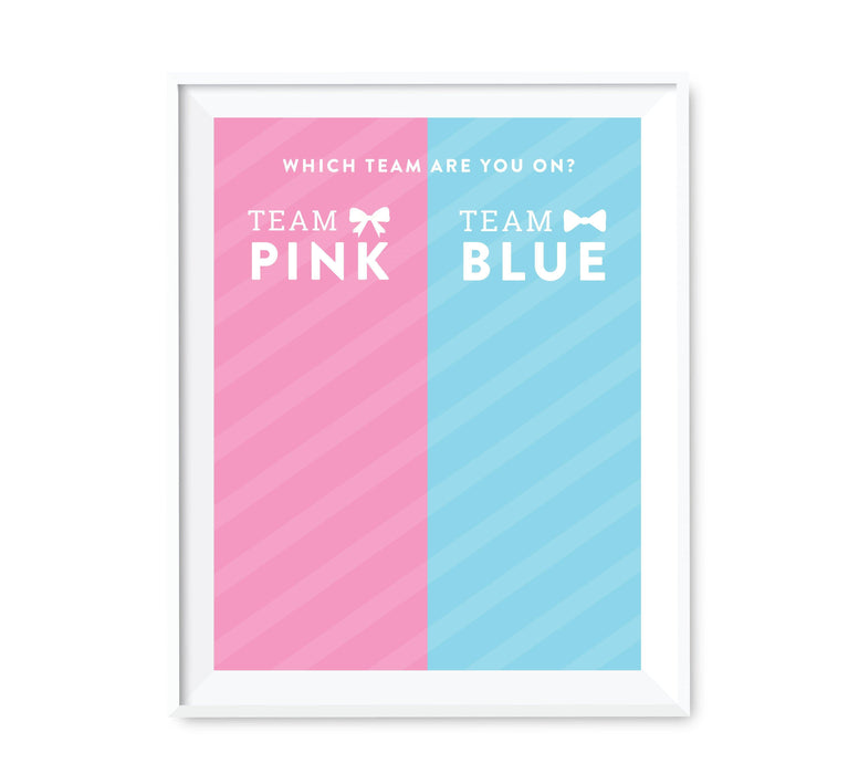 Andaz Press 8.5 x 11 Team Pink/Blue Gender Reveal Baby Shower Party Signs-Set of 1-Andaz Press-Which Team Are You On?-