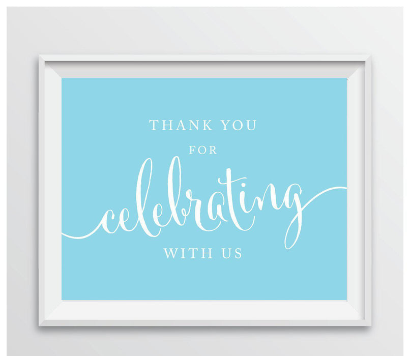 Andaz Press 8.5 x 11 Thank You For Celebrating With Us Party Sign-Set of 1-Andaz Press-Bubblegum Pink-
