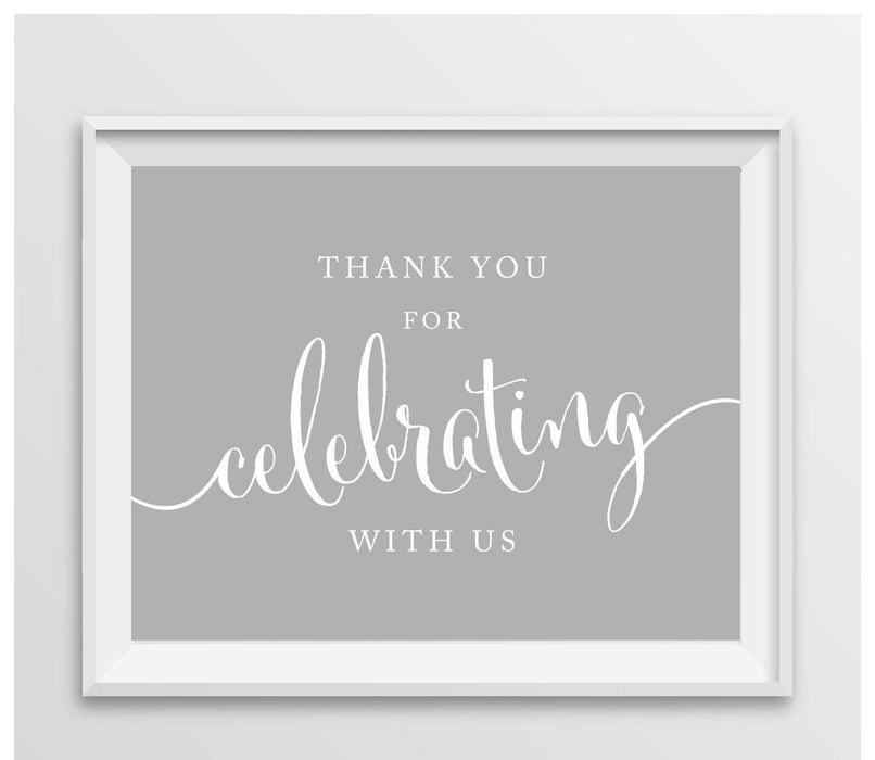 Andaz Press 8.5 x 11 Thank You For Celebrating With Us Party Sign-Set of 1-Andaz Press-Bubblegum Pink-