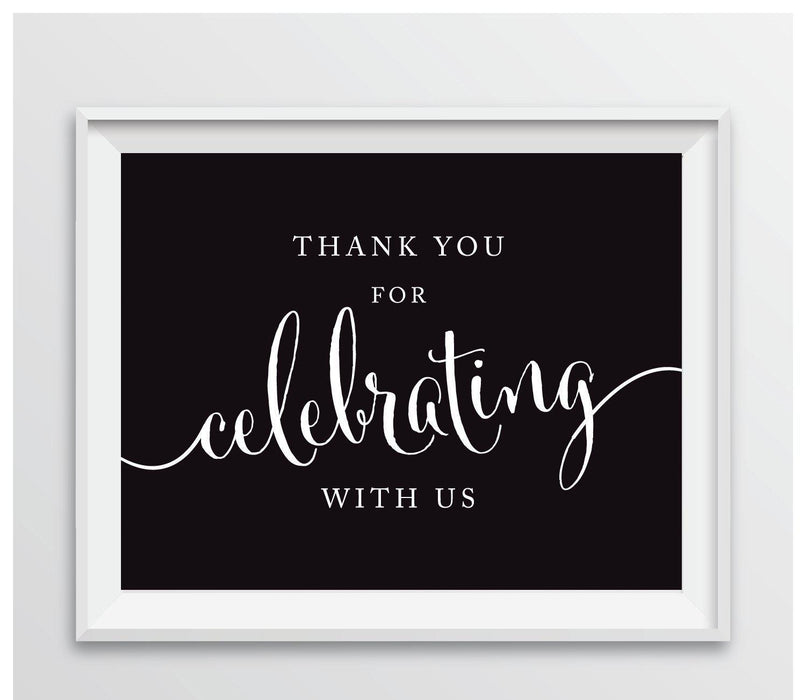 Andaz Press 8.5 x 11 Thank You For Celebrating With Us Party Sign-Set of 1-Andaz Press-Bubblegum Pink-