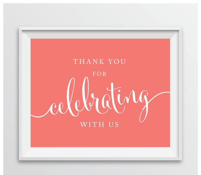 Andaz Press 8.5 x 11 Thank You For Celebrating With Us Party Sign-Set of 1-Andaz Press-Bubblegum Pink-