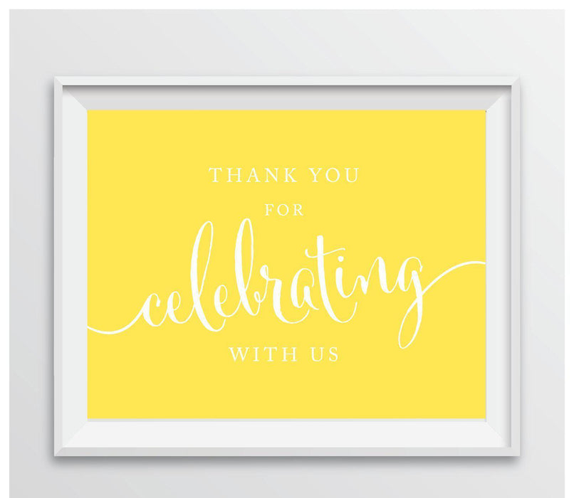Andaz Press 8.5 x 11 Thank You For Celebrating With Us Party Sign-Set of 1-Andaz Press-Bubblegum Pink-
