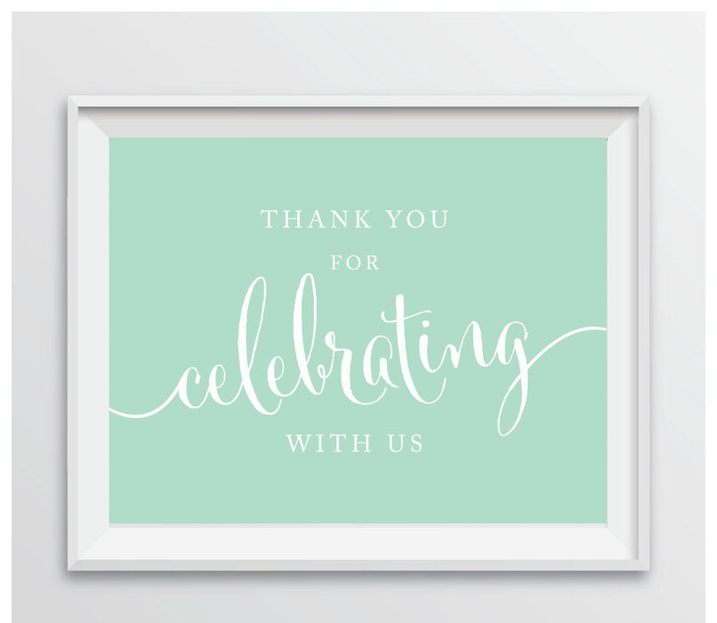 Andaz Press 8.5 x 11 Thank You For Celebrating With Us Party Sign-Set of 1-Andaz Press-Bubblegum Pink-