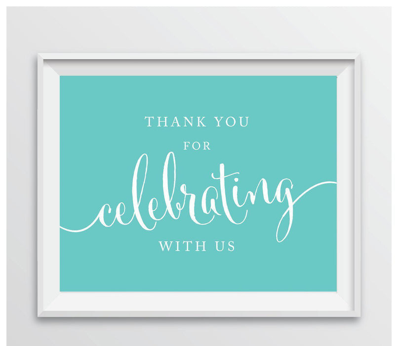 Andaz Press 8.5 x 11 Thank You For Celebrating With Us Party Sign-Set of 1-Andaz Press-Bubblegum Pink-