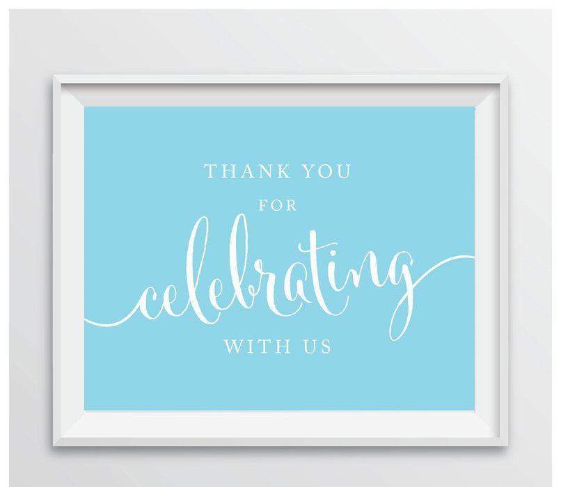 Andaz Press 8.5 x 11 Thank You For Celebrating With Us Party Sign-Set of 1-Andaz Press-Baby Blue-