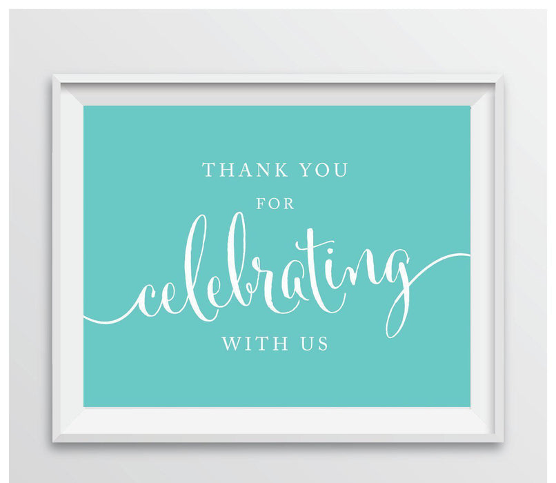 Andaz Press 8.5 x 11 Thank You For Celebrating With Us Party Sign-Set of 1-Andaz Press-Diamond Blue-