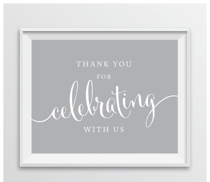Andaz Press 8.5 x 11 Thank You For Celebrating With Us Party Sign-Set of 1-Andaz Press-Gray-