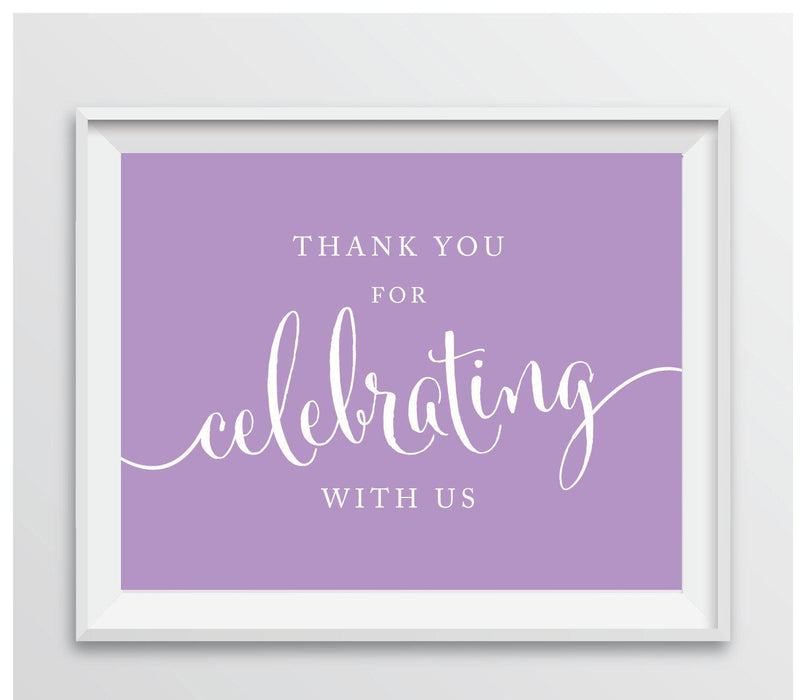 Andaz Press 8.5 x 11 Thank You For Celebrating With Us Party Sign-Set of 1-Andaz Press-Lavender-