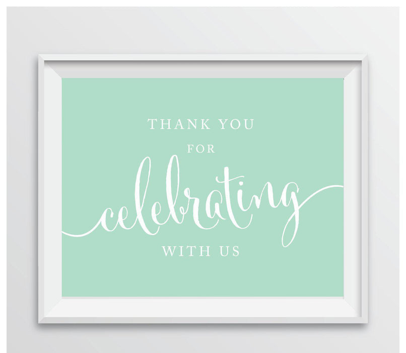 Andaz Press 8.5 x 11 Thank You For Celebrating With Us Party Sign-Set of 1-Andaz Press-Mint Green-