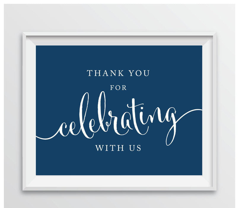 Andaz Press 8.5 x 11 Thank You For Celebrating With Us Party Sign-Set of 1-Andaz Press-Navy Blue-