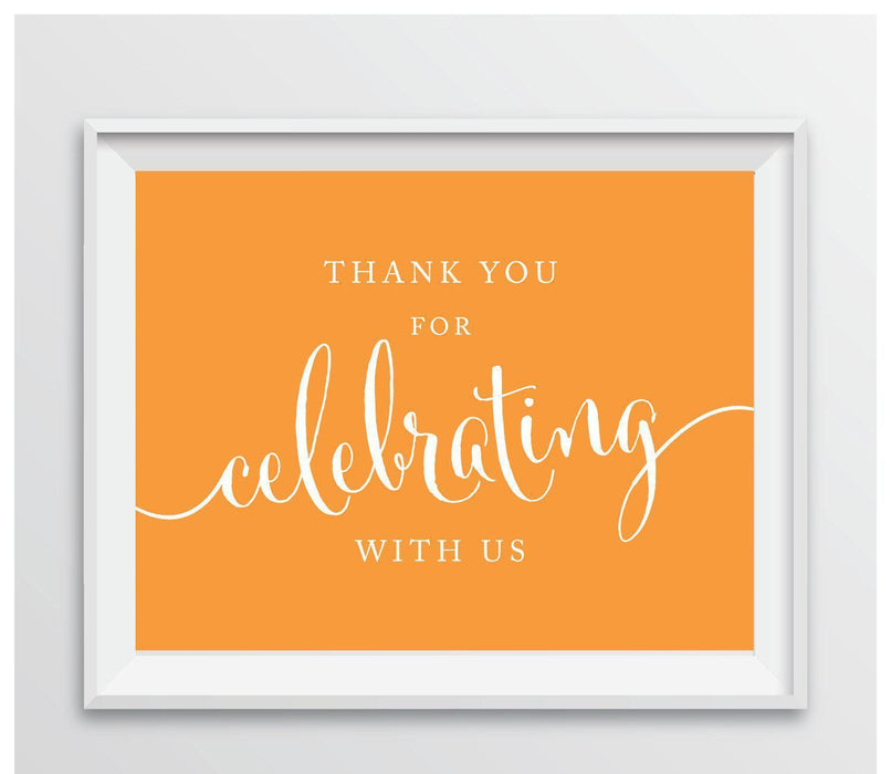 Andaz Press 8.5 x 11 Thank You For Celebrating With Us Party Sign-Set of 1-Andaz Press-Orange-