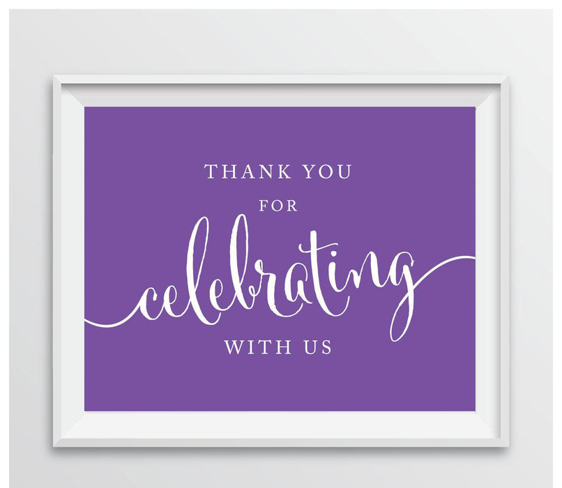 Andaz Press 8.5 x 11 Thank You For Celebrating With Us Party Sign-Set of 1-Andaz Press-Purple-