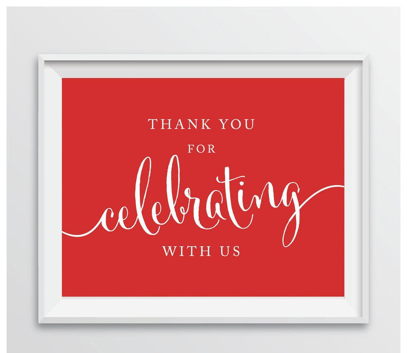 Andaz Press 8.5 x 11 Thank You For Celebrating With Us Party Sign-Set of 1-Andaz Press-Red-