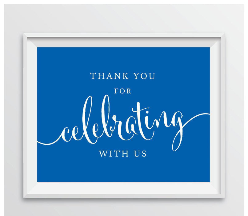 Andaz Press 8.5 x 11 Thank You For Celebrating With Us Party Sign-Set of 1-Andaz Press-Royal Blue-