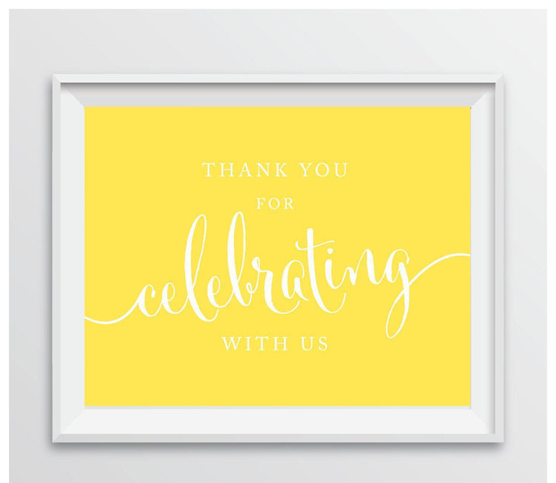 Andaz Press 8.5 x 11 Thank You For Celebrating With Us Party Sign-Set of 1-Andaz Press-Yellow-