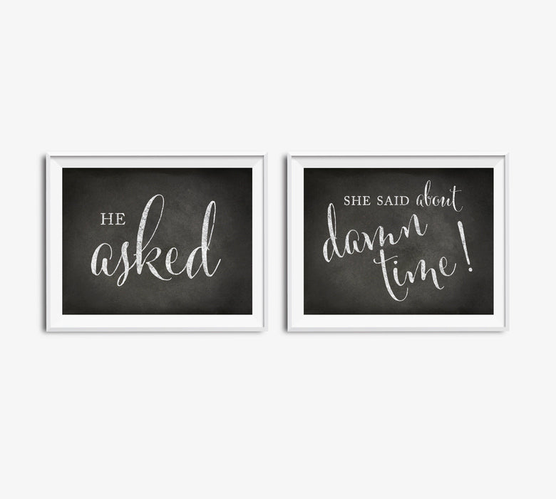 Andaz Press 8.5 x 11 Vintage Chalkboard Wedding Party Signs, 2-Pack-Set of 2-Andaz Press-Ladies, Gents-